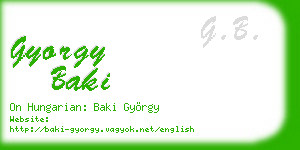 gyorgy baki business card